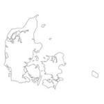 Mapa království dánské Vektor Klipart